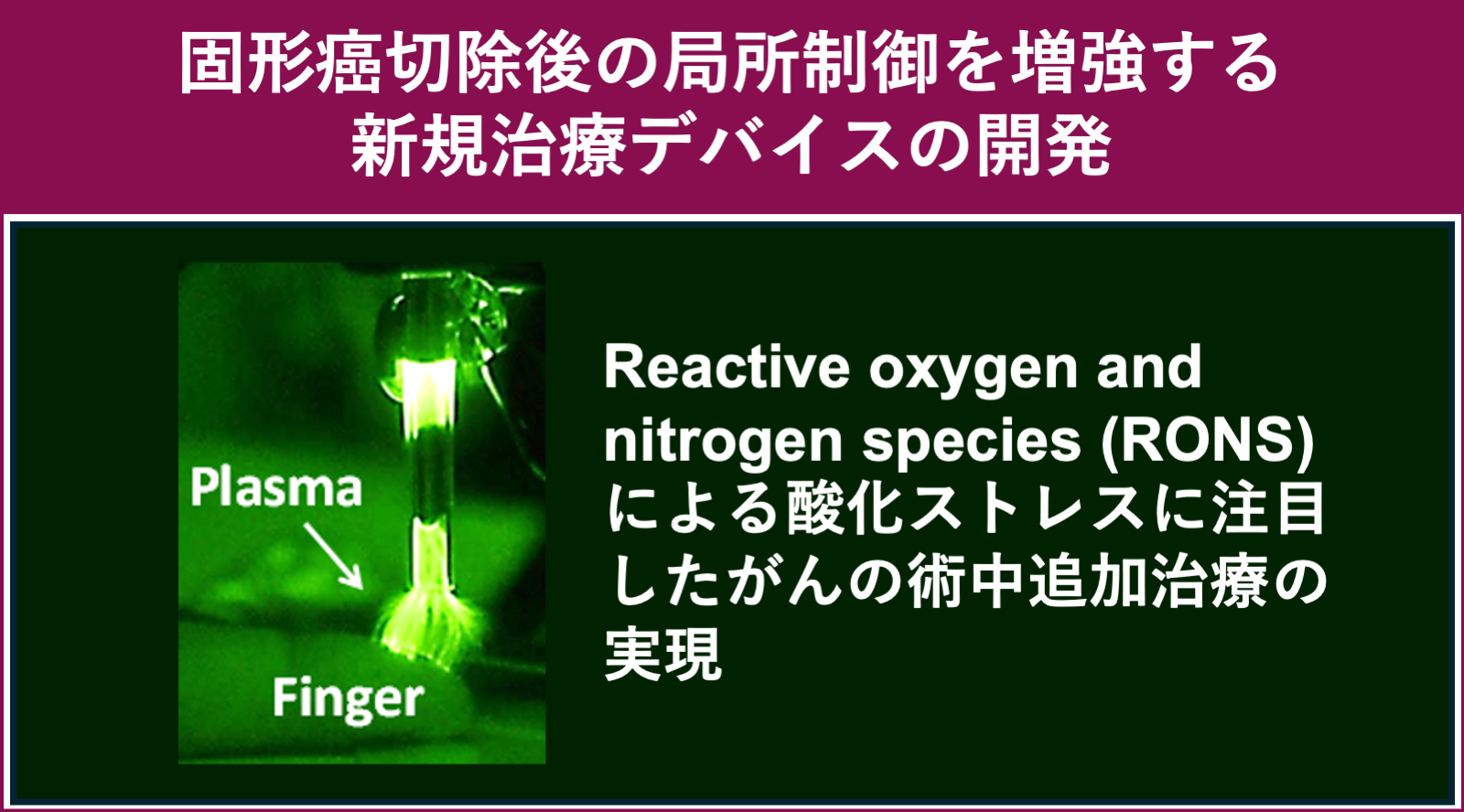 固形癌切除後の局所制御を増強する新規治療デバイスの開発