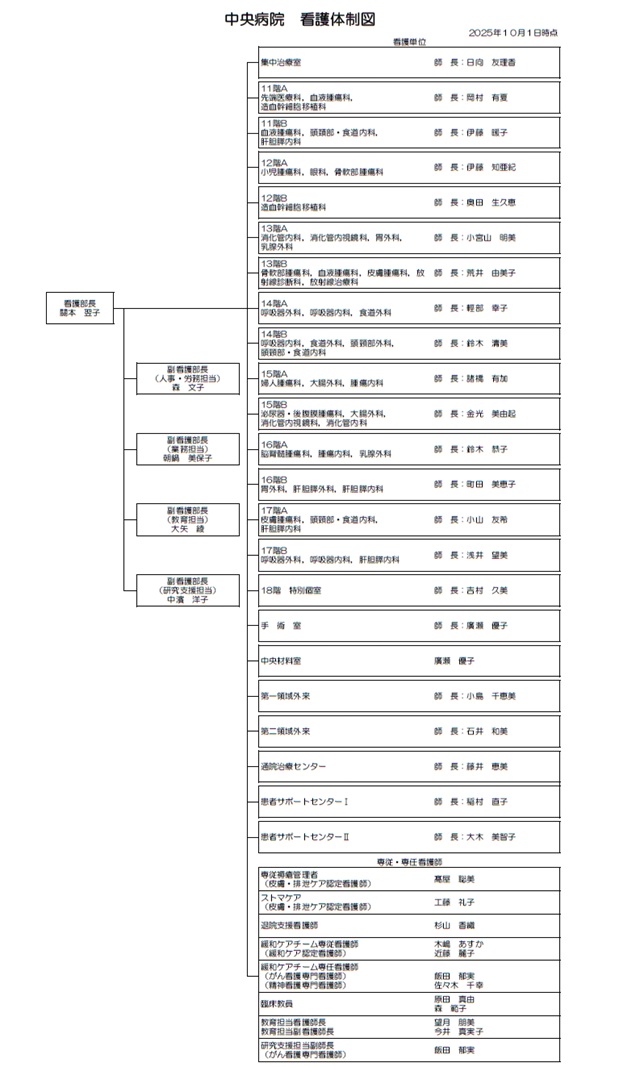 中央病院 看護体制図202510