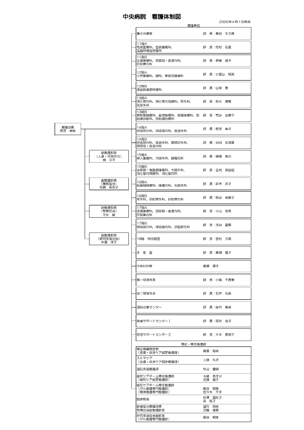 中央病院 看護体制図202604