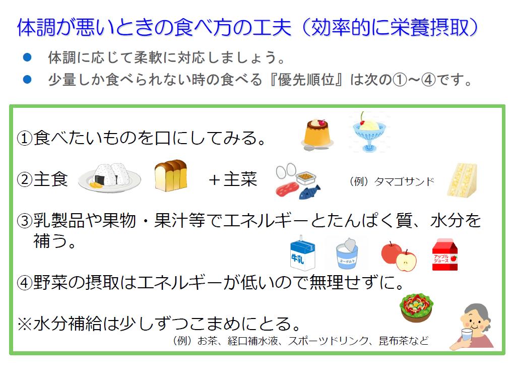 がんと食事　体調が悪いときの食べ方の工夫