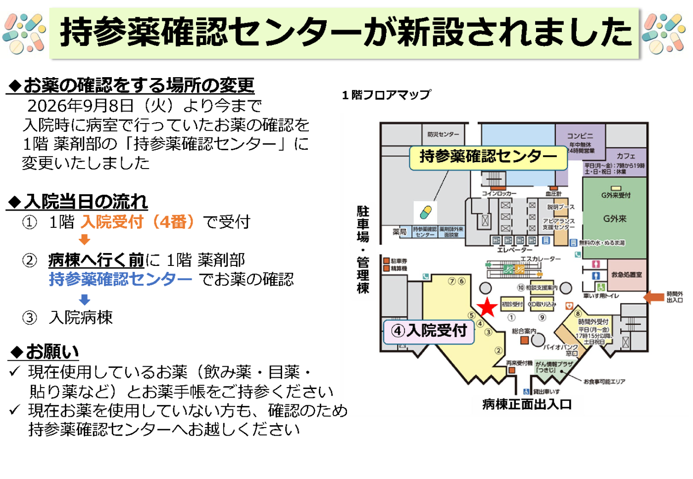 持参薬確認センターご案内