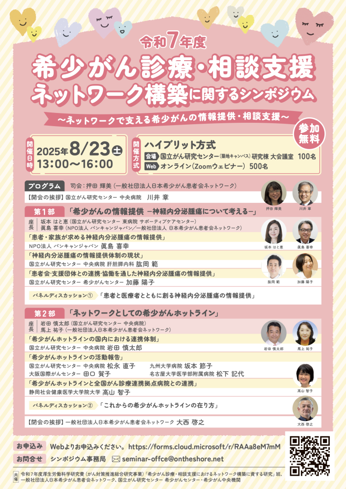 令和7年度 希少がん診療・相談支援ネットワーク構築に関するシンポジウム