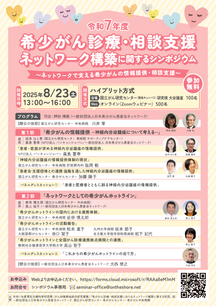 令和7年度 希少がん診療・相談支援ネットワーク構築に関するシンポジウム